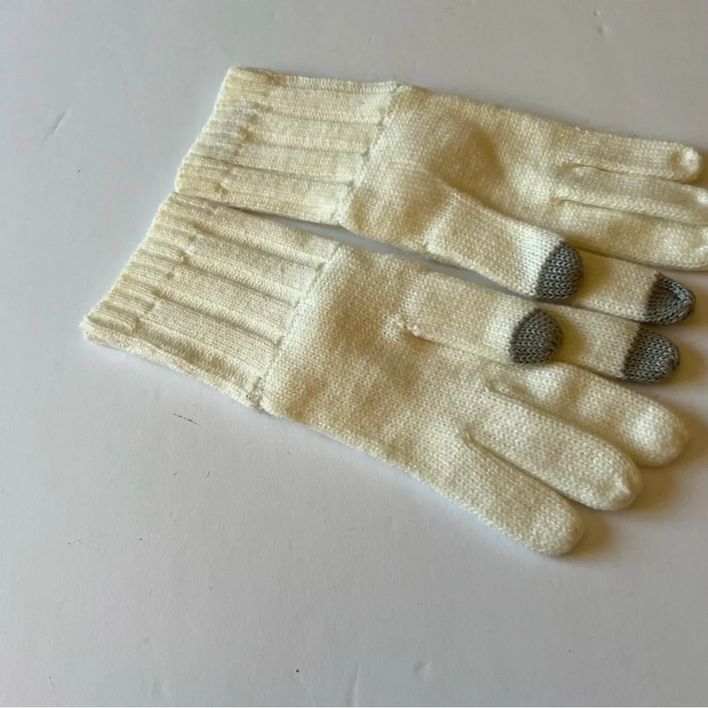 KATE SPADE WOMENS GLOVES BOW DETAIL ACRYLIC CREAM OS NWOT
